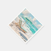 チャイズラウンジオンホワイト海サンド スタンダードカクテルナプキン (角)