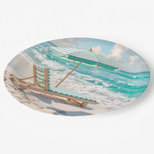 チャイズラウンジオンホワイト海サンド ペーパープレート (アングル)