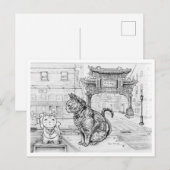 チャイナタウンのにゃんこフィラデルフィア ポストカード (正面/裏面)