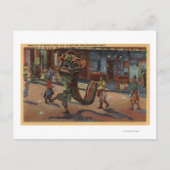 チャイナタウンのパレードの様子 ポストカード (正面)