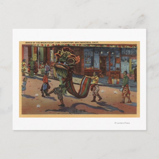 チャイナタウンのパレードの様子 ポストカード (正面)