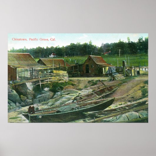 チャイナタウンのビーチ船の眺め ポスター (正面)