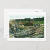 チャイナタウンのビーチ船の眺め ポストカード (正面/裏面)