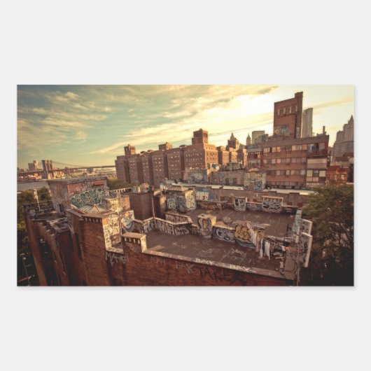 チャイナタウン屋上グラフィティ 長方形シール (正面)