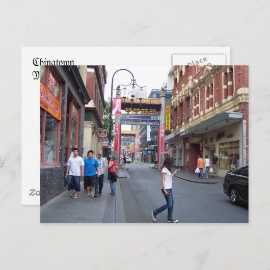 チャイナタウン – メルボルン,オーストラリア ポストカード (正面/裏面)