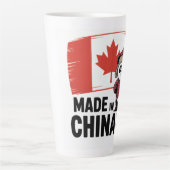 チャイナダ製パンダ - 中国系カナダ人 カフェラテマグ (正面)