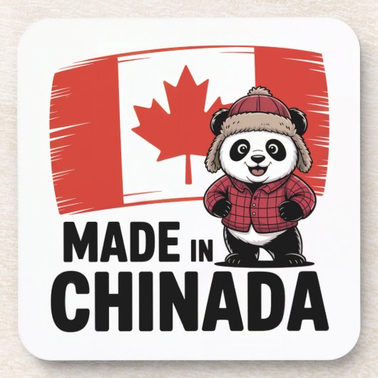 チャイナダ製パンダ - 中国系カナダ人 コースター (正面)