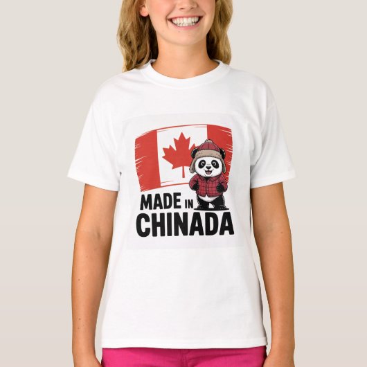 チャイナダ製パンダ – 中国系カナダ人 Tシャツ (正面)