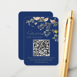 チャイナ風 ウェディング ウェブサイト RSVP QRコード  エンクロージャーカード