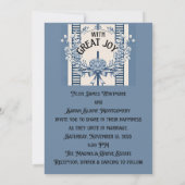 チャイニーズスタイルの優雅なウェディング招待状 | 青い花模様 招待状 (裏面)