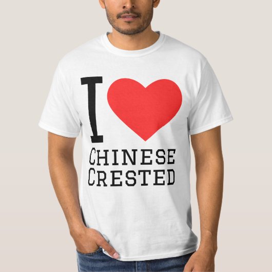 チャイニーズ・クレステッド・ドッグが好き Tシャツ (正面)
