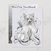 チャイニーズ・クレステッド・ブルー 招待状 (正面/裏面)