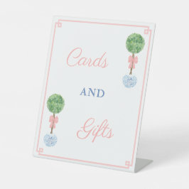 チャイニーズ・チックな女の子のベビーシャワーカードとギフト 台座サイン