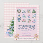 チャイニーズ・ポリッシュ 好きなもの ギンガム ホリデー パーティー 招待状 (正面/裏面)