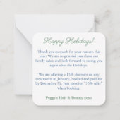 チャイノアイセリーシック会社のロゴメリークリスマス ノートカード (裏面)