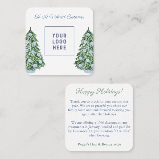 チャイノアイセリーシック会社のロゴメリークリスマス ノートカード (正面/裏面)