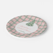 チャイノアイセリーピンクグリーンクリスマスウェディングシャワー ペーパープレート (アングル)