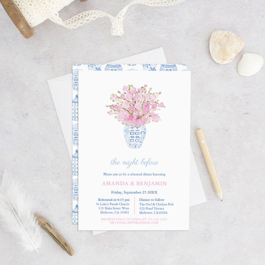 チャイノアイセリーピ結婚ンクのリハーサル歓迎ディナー 招待状