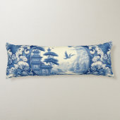 チャイノアイセリーブルーホワイトアジアのパゴダレイククレーン ボディピロー (裏面)