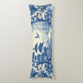 チャイノアイセリーブルーホワイトアジアのパゴダレイククレーン ボディピロー (正面縦)