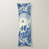 チャイノアイセリーブルーホワイトアジアのパゴダレイククレーン ボディピロー (裏面 (縦))