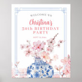 チャイノイズリー ピンクの桜 ウェルカムサイン ポスター (正面)