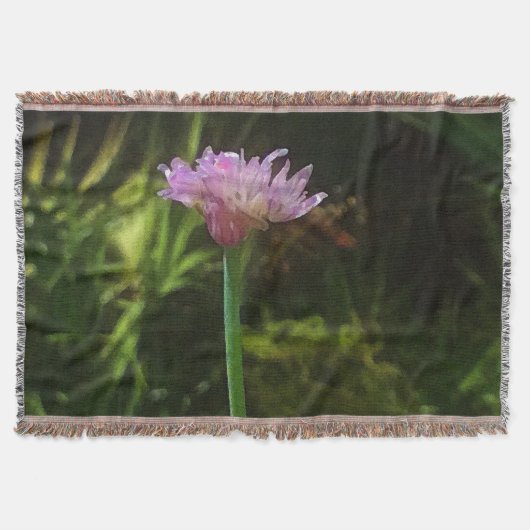 チャイブの花とセレノア スローブランケット (正面)