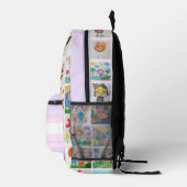 チャイルズアート25スケッチコラージュ学校 プリントバックパック (右)