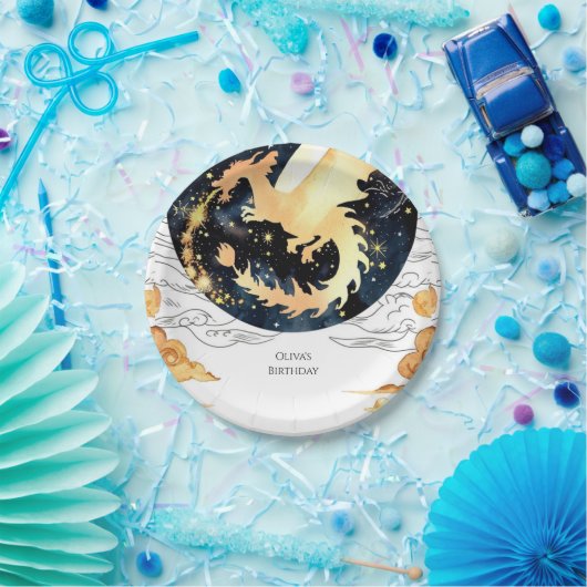 チャイルズエンチャントドラゴン誕生日 ペーパープレート (パーティー)
