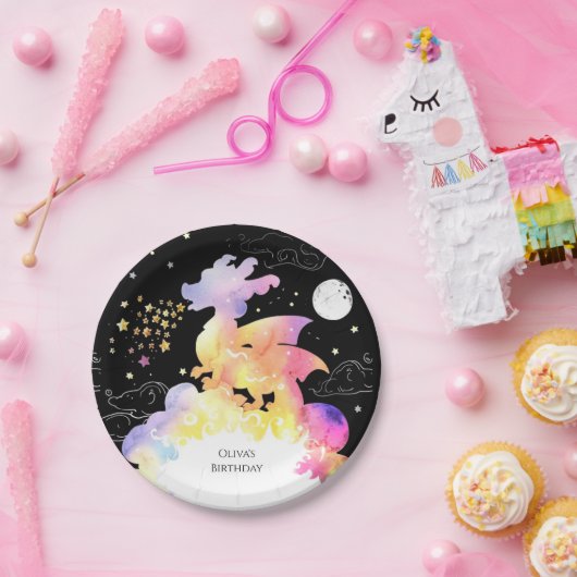 チャイルズエンチャントドラゴン誕生日 ペーパープレート (パーティー)