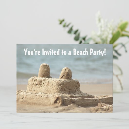チャイルズサンドキャッスルビーチパーティの招待状 招待状 (スタンド正面)