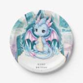 チャイルズドラゴンお洒落誕生日 ペーパープレート (正面)