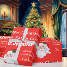 チャイルズネームサンタクリスマスレッドギフト