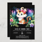 チャイルズハッピータイガー誕生日 招待状 (正面/裏面)