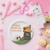 チャイルズハッピーバースデーギニアピグマッシュルームハウス ペーパープレート (パーティー)