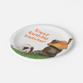 チャイルズハッピーバースデーギニアピグマッシュルームハウス ペーパープレート (アングル)