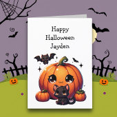 チャイルズハロウィンカボチャのカラーリングページ カード