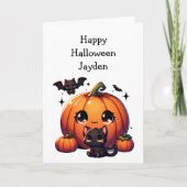 チャイルズハロウィンカボチャのカラーリングページ カード (正面)