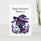 チャイルズハロウィンカボチャ&キャットカラーリングページ カード (正面)