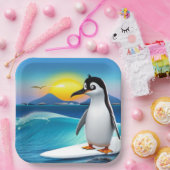 チャイルズバースデーパーティペンギンサーフィン ペーパープレート (パーティー)