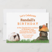 チャイルズバースデーパーティーギニアピッグマッシュルームハウス 招待状 (裏面)