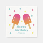 チャイルズパステルアイスナプキポップ・アートのン スタンダードカクテルナプキン (正面)