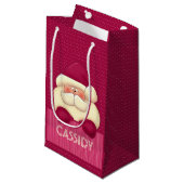 チャイルズピンクサガーリーンタと水玉模様 スモールペーパーバッグ (正面アングル)