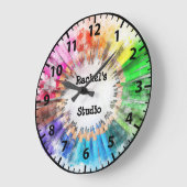 チャイルズルームガールズルームドーターアーティスト ラージ壁時計 (傾斜)
