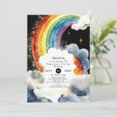 チャイルズレインボーカラフル誕生日 招待状 (スタンド正面)