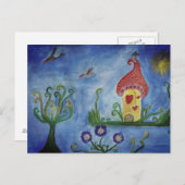 チャイルドお洒落イラストレーションラブハウスポストカード ポストカード (正面/裏面)