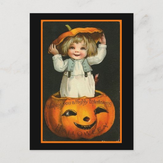 チャイルドとカボチャ ポストカード (正面)