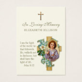 チャイルドイエス聖なる書物、 経典葬儀祈りの言葉カード (正面)