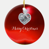 チャイルドイエス,アンティーククリスマスハート紙彫刻 セラミックオーナメント (裏面)