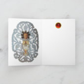 チャイルドイエス，アンティーククリスマス紙彫刻 シーズンカード (内部)